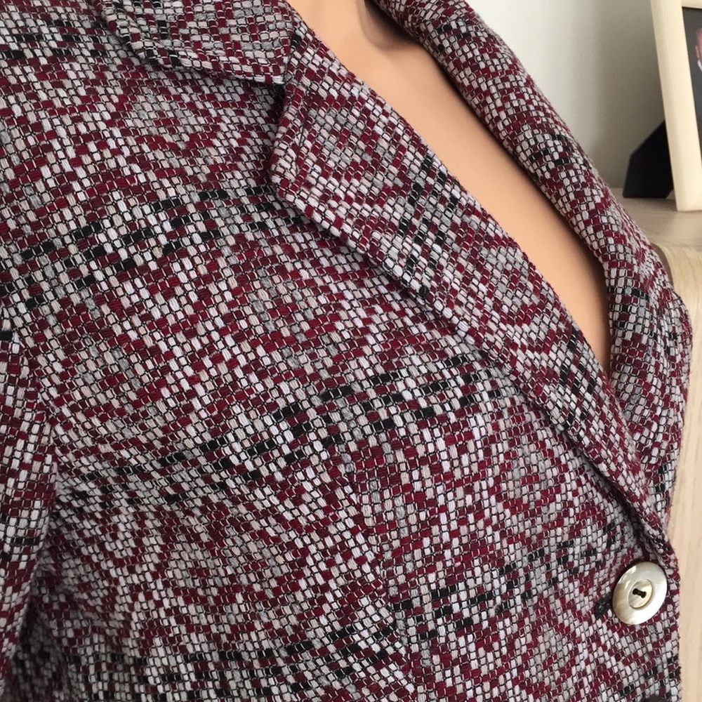 Pendleton Gray Burgundy Diamond Pattern Woven Bla… - image 7